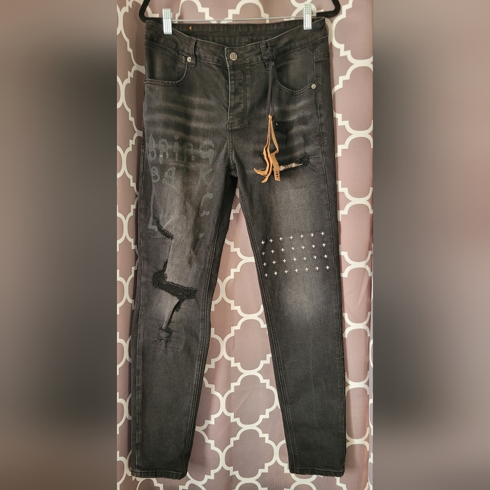 Ksubi Black Van Winkle Hunter Distressed Denim
